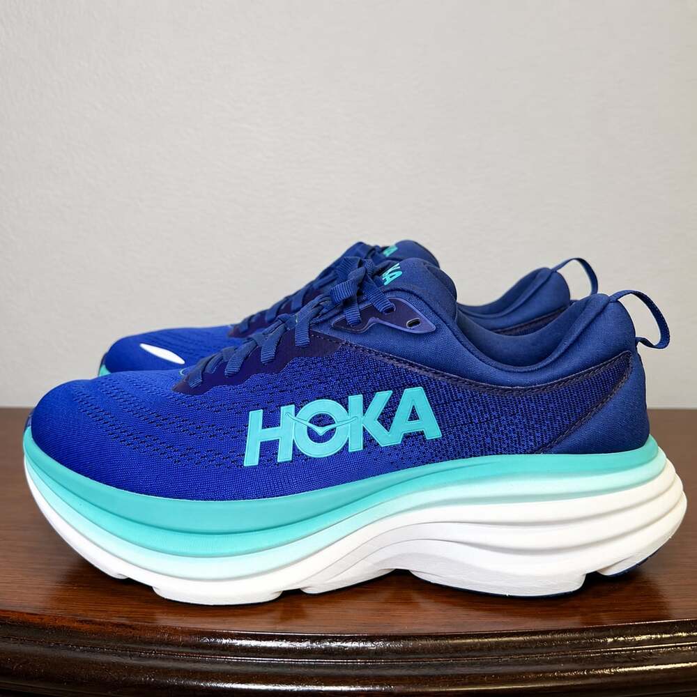 Hoka Bondi 8 Bellwether Blue BBBG Running Shoes women US  9.5B